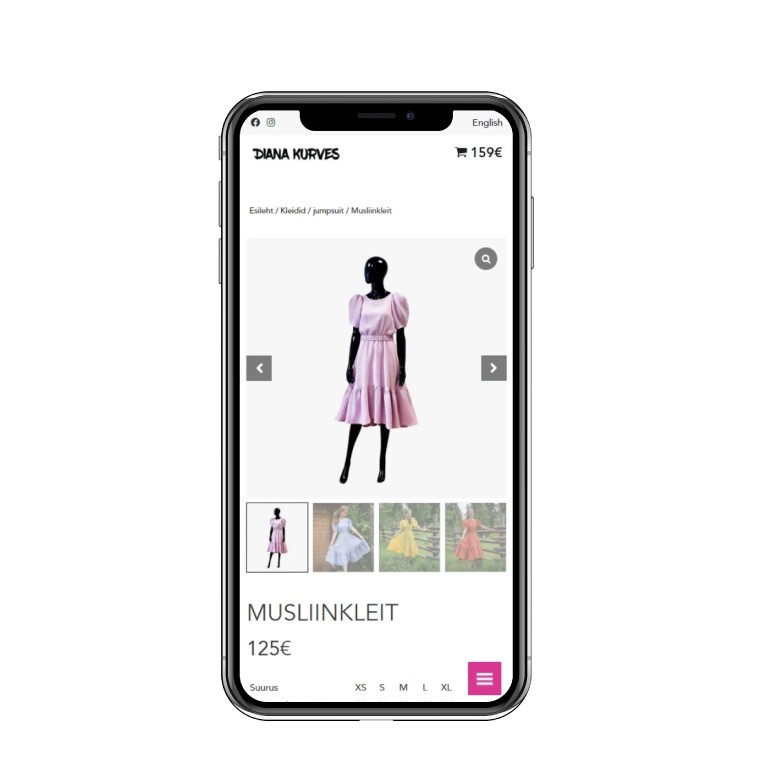 Eesti disain riiete e-pood. Diana Kurves