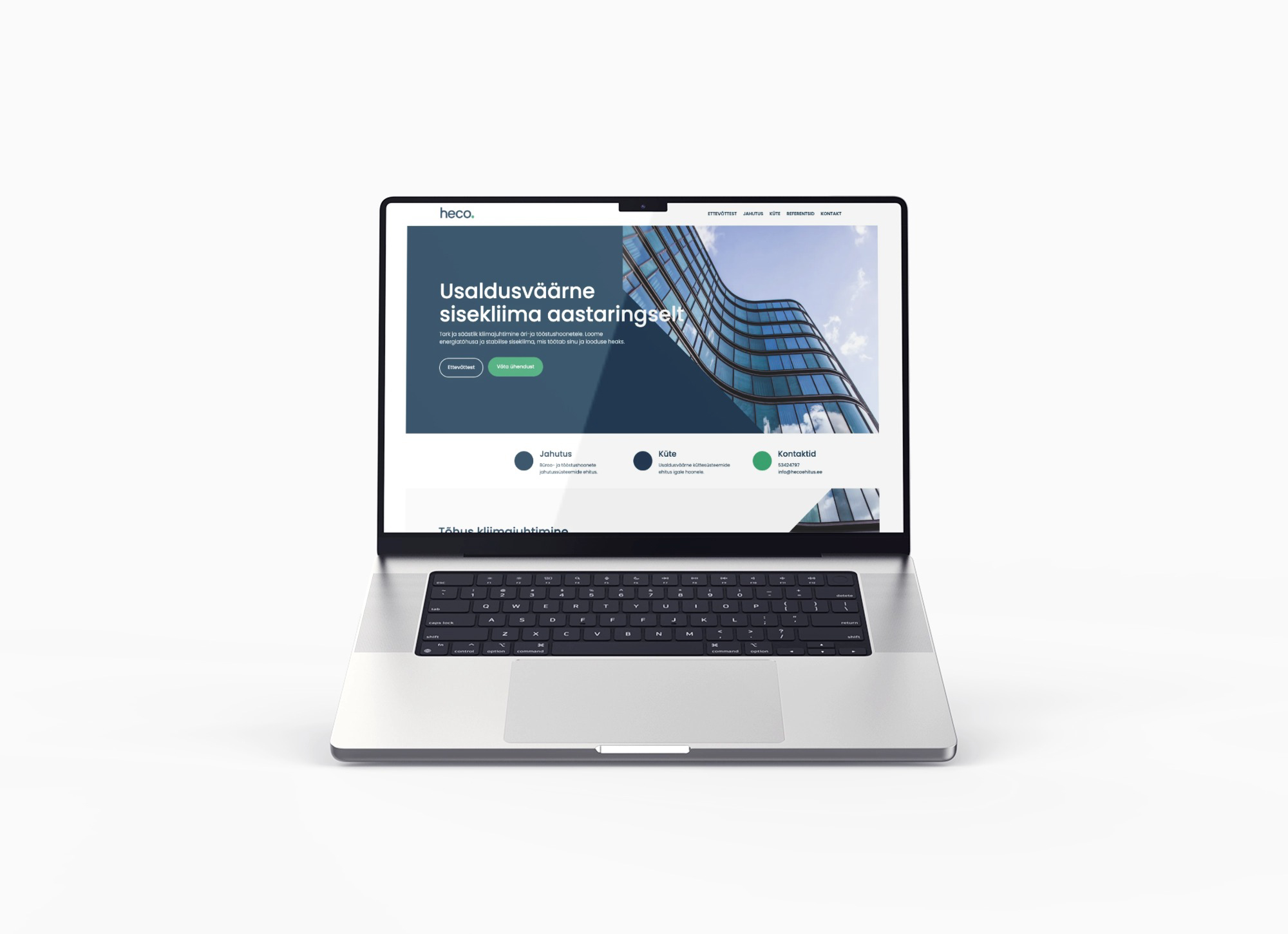 Heco ehitus veebileht desktopis
